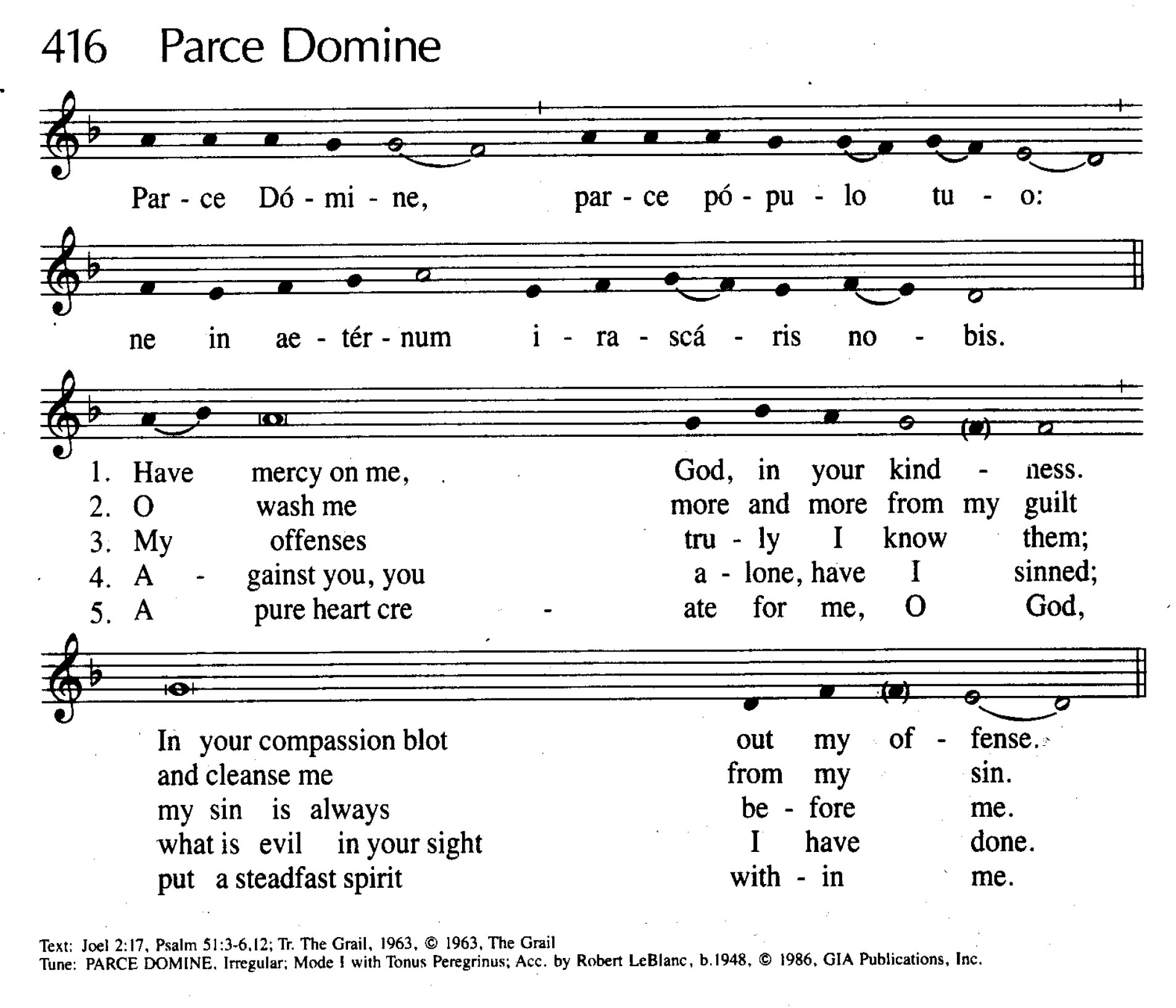 Parce Domine - chant