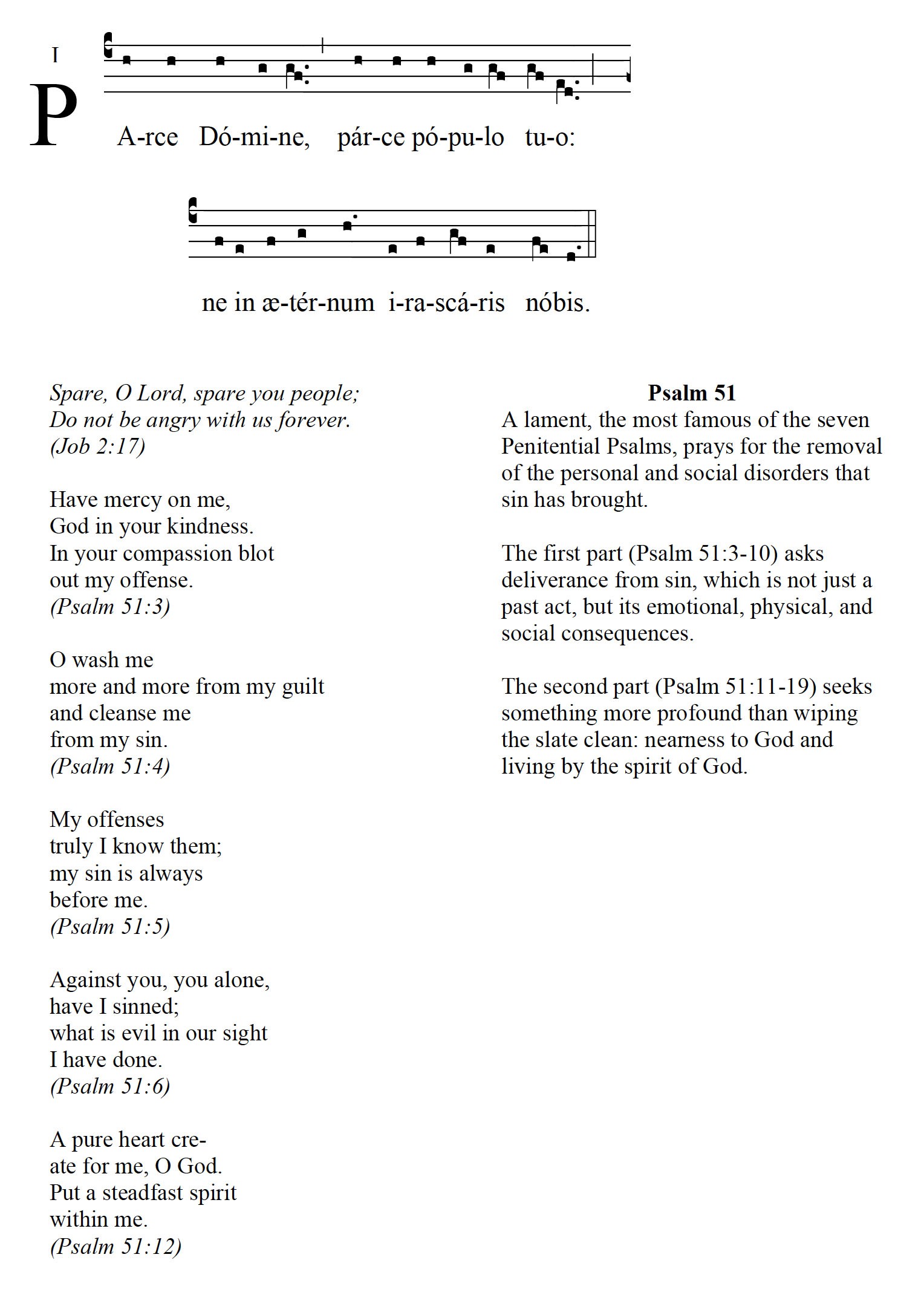 Parce Domine_Latin-English chant